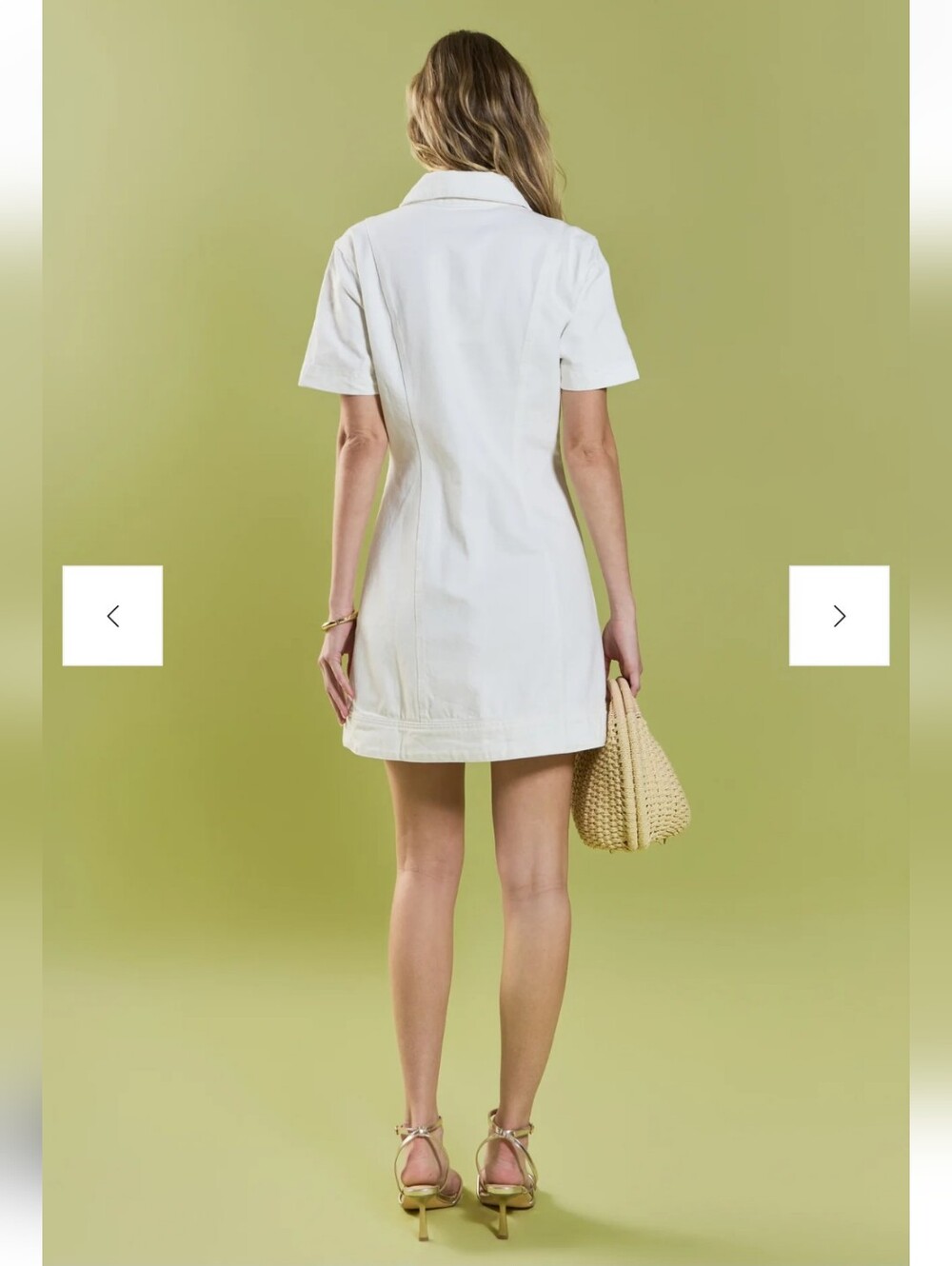 English Factory White Classic Denim Mini Dress Size Medium - Picture 2 of 7
